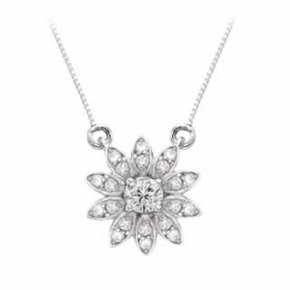 Flower Diamond Pendant in 9K White Gold (0.35ct. tw)